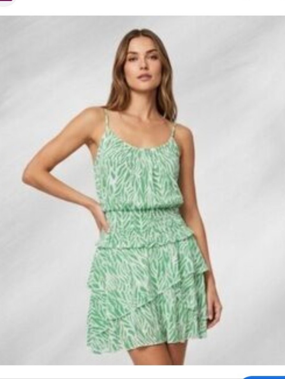 Diane Von Furstenberg Asymmetric Ruched Sea‎ Twig Mini Dress